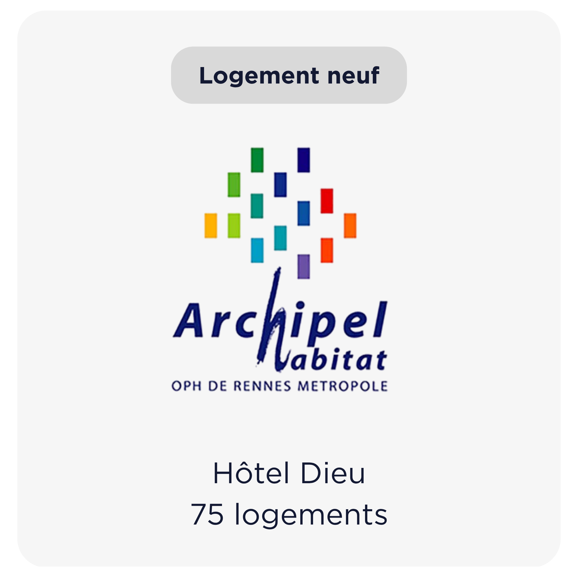 Logo Archipel Habitat, maître d'ouvrage du projet Hôtel Dieu, 75 logements