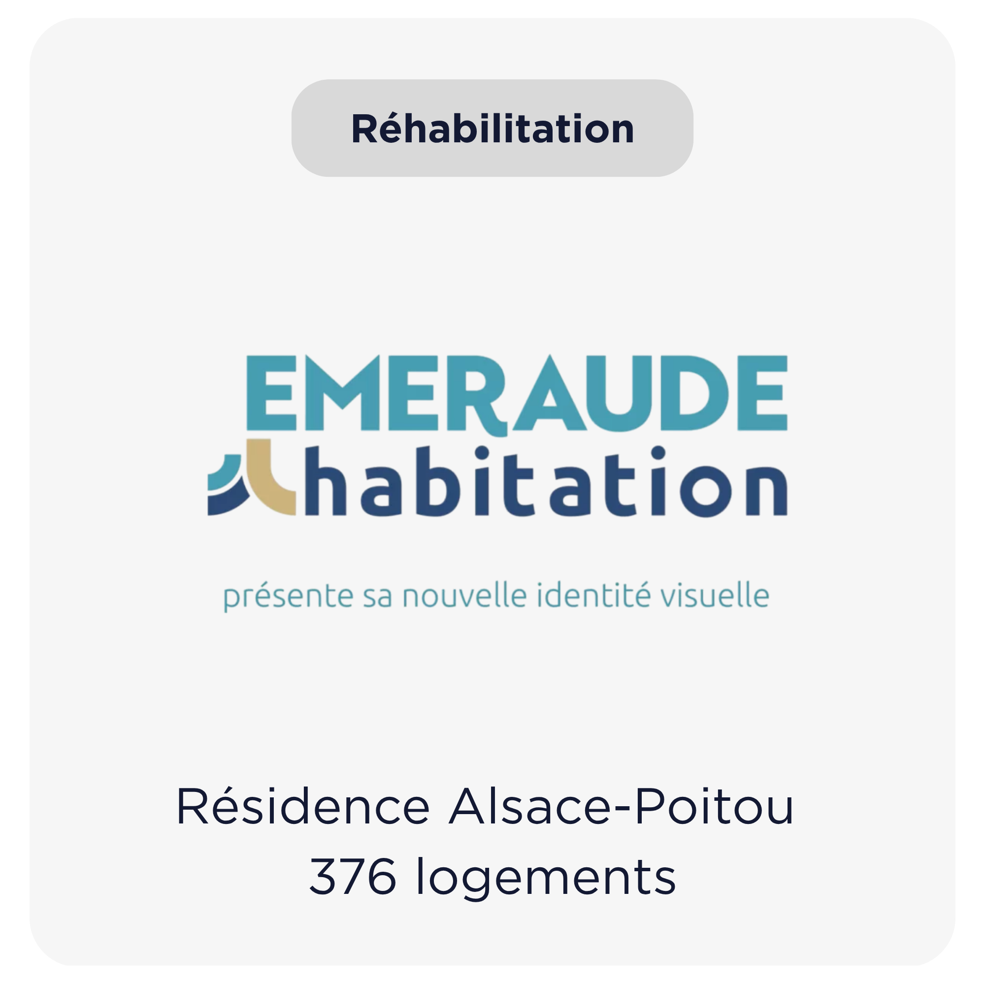 Logo Emeraude Habitation, maître d'ouvrage de la Résidence Alsace-Poitou, 376 logements